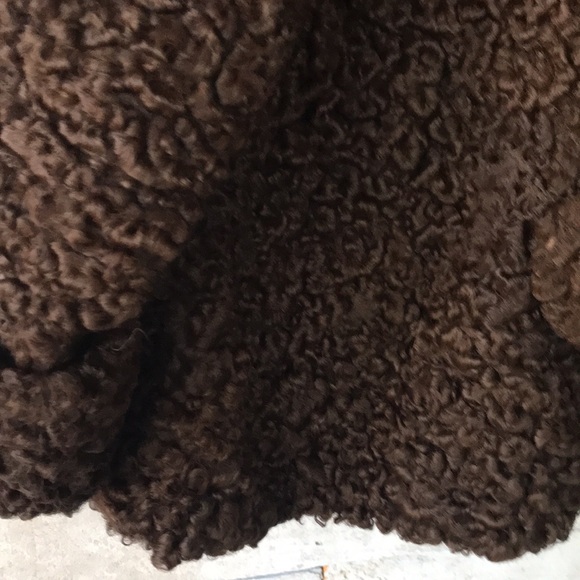 Mid-Century brown Persian lamb mink collar short coat - Picture 13 of 14